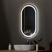 Miroir LED pour salle de bain, ovale, 50x90 cm, avec commande tactile, 3 couleurs de lumière, dimmable, anti-buée