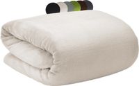 Beautissu Aurelia – Zacht Fleece Deken 220 x 240 cm – Fleece Plaid Natuur