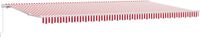 vidaXL Handmatig Zonnescherm 6 x 3 m Rood en Witte Streep
