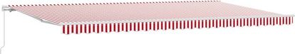 vidaXL Handmatig Zonnescherm 6 x 3 m Rood en Witte Streep
