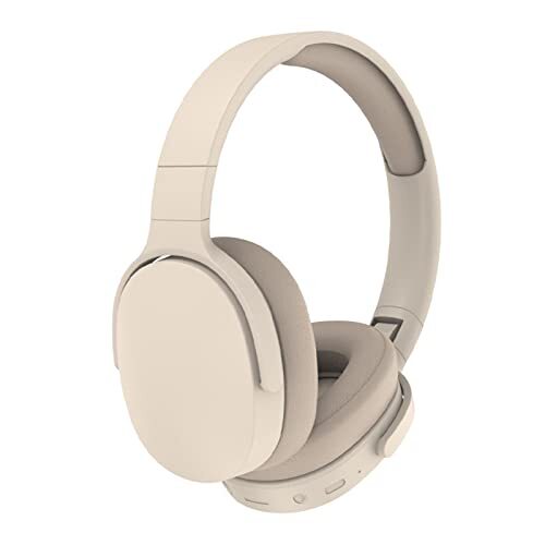 Yosemite Draadloze Bluetooth Headset, HiFi Opvouwbare Intelligente Ruisonderdrukking Verstelbare Draadloze Headset, Bluetooth-compatibele 5.1 Stereo Over Ear Hoofdtelefoon voor Sport Reizen Beige