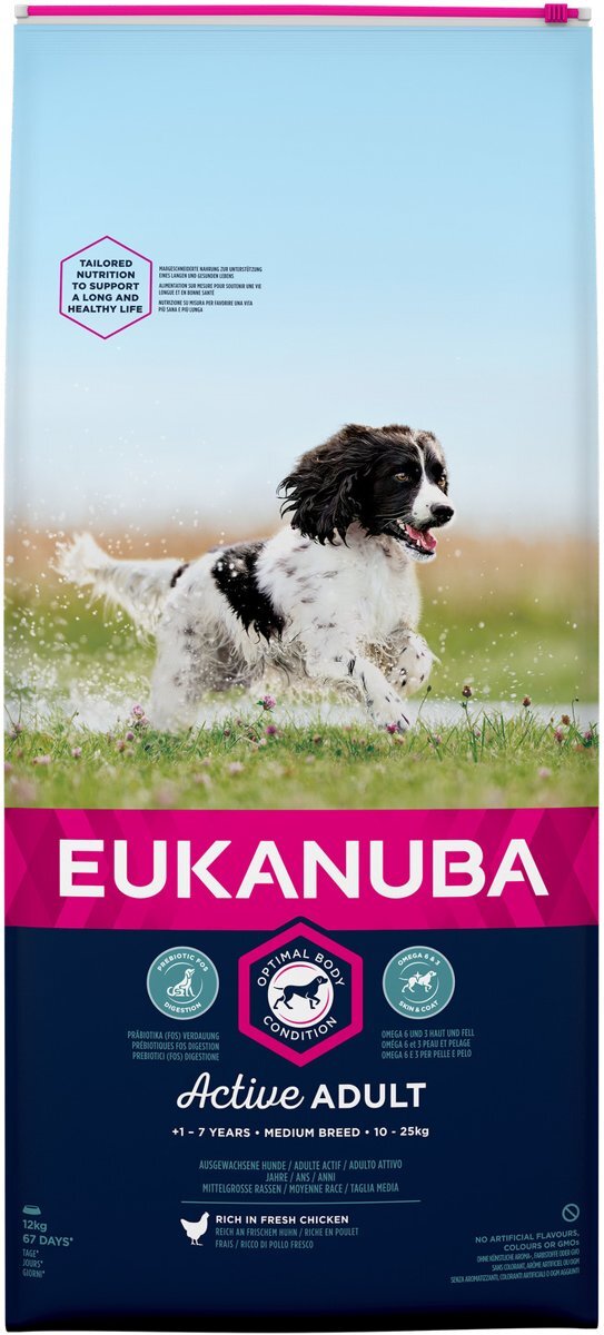 EUKANUBA Dog Adult - Medium Breed - Kip - Hondenvoer - 12 kg