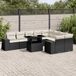 Maison Exclusive - Ensemble de meubles de jardin 10 pièces avec canapé et coussins, noir, en polyrotin