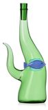 Bouteille avec algues et poissons, en verre borosilicaté, 70 cl, fait main
