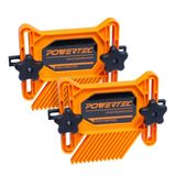 POWERTEC 71393 Set van 2 universele dubbele houtbewerkingsplanken met Flex-systeem en verstekvergrendeling, dubbele batterij-editie