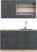 Vicco Fame-Line Cuisine une personne – 140 cm sans plan de travail Anthracite Style champêtre/Chêne doré Kraft