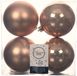 Decoris Kerstballen - 4x st - toffee bruin - D10 cm - kunststof