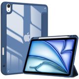ProCase Hoes voor iPad Air 5e generatie 2022/ iPad Air 4e generatie 2020 10,9 inch met penhouder, Smart Case Cover met transparante achterkant beschermhoes compatibel met iPad Air 5 4 - blauw