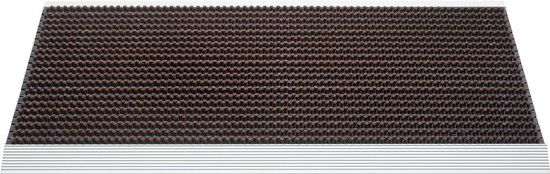 HAMAT Outline Door Mat - Brush Mat - 50x80 cm - Aluminum Profile - Brown