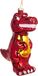 BRUBAKER T-Rex Rood - Handgeschilderde Glazen Kerstbal - Handgeblazen Kerstversiering - Grappige Kersthanger - Kerstboom Decoratie - 12 cm