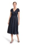 Vera Mont 0333/4112 Damesjurk, Donkerblauw/grijs