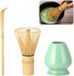 Markenlos Groene thee poeder set, 3-delig, bamboe, handgemaakt