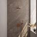 Brauer Copper Edition Thermostatische Regendoucheset Inbouw - Hoofddouche 20 cm - Gebogen Wandarm - 3 Weg - Handdouche Rond - Doucheslang