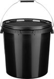 Garronda 5x stuks - 20 L - Emmer Met Deksel - Verpakkingsemmer - Emmertje - Rond - Zwart - GD-PL-BIS-Black