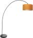 Mexlite Vloerlamp Solva 3896ZW Zwart met goudkleurige fluwelen lampenkap