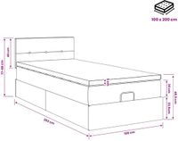 vidaXL Ottomaans Bed met Matras en LED Donkergroen 100 x 200 cm