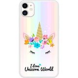 Unicorn World Bedrukt siliconen hoesje compatibel met iPhone 11