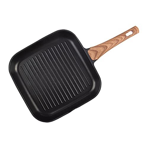 ROSMARINO Professionele grillpan 26 cm - grillpan met uitstekende warmteverdeling en warmtevermogen - geraffineerde eenvoud en tijdloze elegantie - voor alle kookplaten