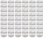 Oputec 48x 230ml inmaakpotten / voorraadpotten TO Ø 82 mm – glazen jampotten – metalen schroefdeksel wit – conservenpotten