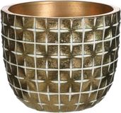 Ideas4Seasons Bloempot/plantenpot ruit motief Hanoi - goud - D10 x H8 cm - voor binnen
