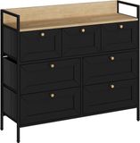 Vicco Belaro Ladekast – 98 x 85 cm met 7 laden Zwart