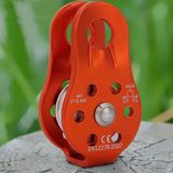 Merkloos / Sans marque BeiJingLiangPinJiaZuoKeJiWenHuaFaZhanYouXianGongSi Pulley wiel - oranje 26kN aluminium legering heavy duty enkele draaibare kabeltakel voor 12 mm touw