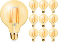 BES LED Voordeelpak 10x LED Lamp E27 Globe Filament - Brinton - Amber 6W 540lm - 822 Zeer Warm Wit 2200K - G95