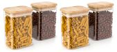 Arendo Bocaux de conservation avec couvercles en bambou, 4 pièces de 1200 ml