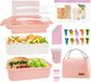 zhouyuanxing Boîte à lunch en acier inoxydable 1000ml avec compartiments et thermos - Idéal pour l'école/le travail
