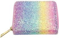 Meisjes Portemonnee - Regenboog Kleuren Glitters Overslag 6 Pasjes