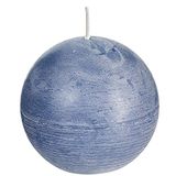 SPAAS Rustieke geurloze bolkaars 100 mm, ± 40 uur - grijsblauw