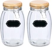 Zeller Weck Weckpot/inmaakpot - 4x - 1.85L - glas - met beugelsluiting - incl. etiketten