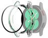 Wigento Samsung Galaxy Watch 4 44mm: Slimme hoes + hard glas, transparante beschermhoes