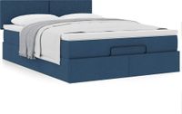 Maison Exclusive - Cadre de lit ottoman avec matelas, bleu, 140x200 cm, textile