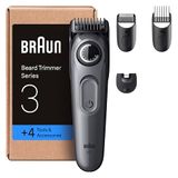 Braun Baardtrimmer Series 3 BT3525 + 4 accessoires, 40 lengte-instellingen, extra scherp lemmet, grijs