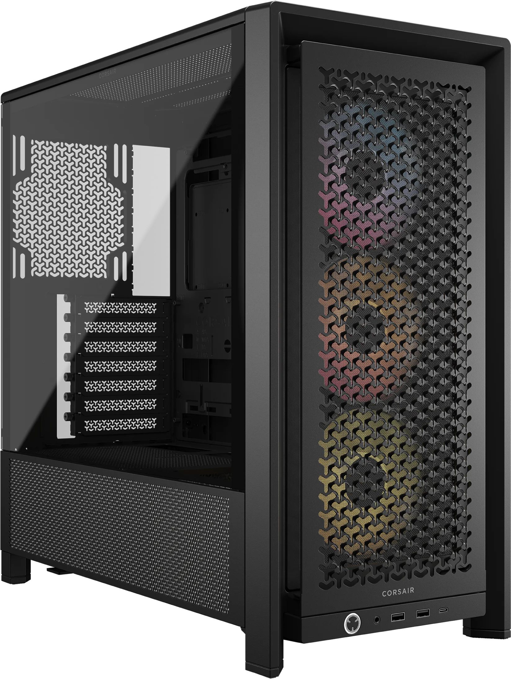 CORSAIR 4000D RS ARGB - Mid-Tower ATX Case - Tempered Glass - Black - 3x RS120 ARGB fans