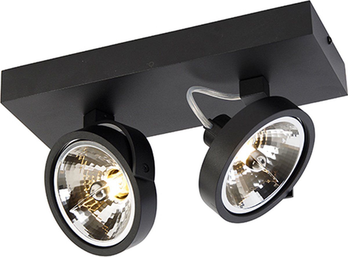 QAZQA Go - Plafondspot - 2 Lichts - Zwart - Aluminium