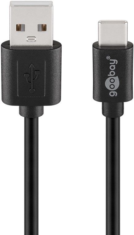 Goobay USB-C naar USB-A Kabel - 0.5m - USB 2.0 - Zwart