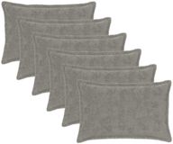 vidaXL Kussensloop 6 st houten lichtgrijs 40 x 60 cm nep konijnenbont
