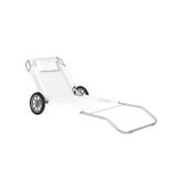 Opvouwbare zonneligstoel met wielen, 3 standen verstelbaar, van staal en polyesterweefsel, inclusief hoofdsteun, ideaal voor strand, tuin en zwembad, wit