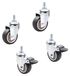 Merkloos Set van 4 Zware Meubelwielen met Rem en Rubber (50 mm)