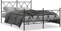 Maison Exclusive - Cadre de lit avec tête de lit et pied de lit, métal noir, 137x190 cm
