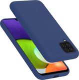 Cadorabo Liquid Silicone Hoesje compatibel met Samsung Galaxy A22 4G / M22 / M32 4G, Siliconen Case voor Galaxy A22 4G / M22 / M32 4G- Cover, krasvast dunne TPU beschermhoes - LIQUID BLAUW