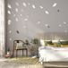 Flexistyle Decoratieve spiegel Leaves, modern design, acrylspiegel, 3 mm, Made in EU, woonkamer, slaapkamer, hal, onbreekbaar, doe-het-zelf, zilver, made in EU