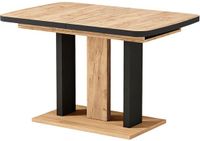 Vicco Eettafel Fenaro, Zwart/Eiken, 120-160 x 80 cm