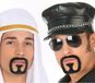 Atosa Carnaval verkleed baard en snor - Biker/Sjeik/Arabier - zwart - ringbaardje