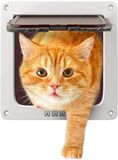 Sailnovo Kattenklep, 4-weg magneetsluiting voor katten en kleine honden, hondendeur, kattendeur, huisdierklep, 19 x 20 x 2,1 cm, S, wit