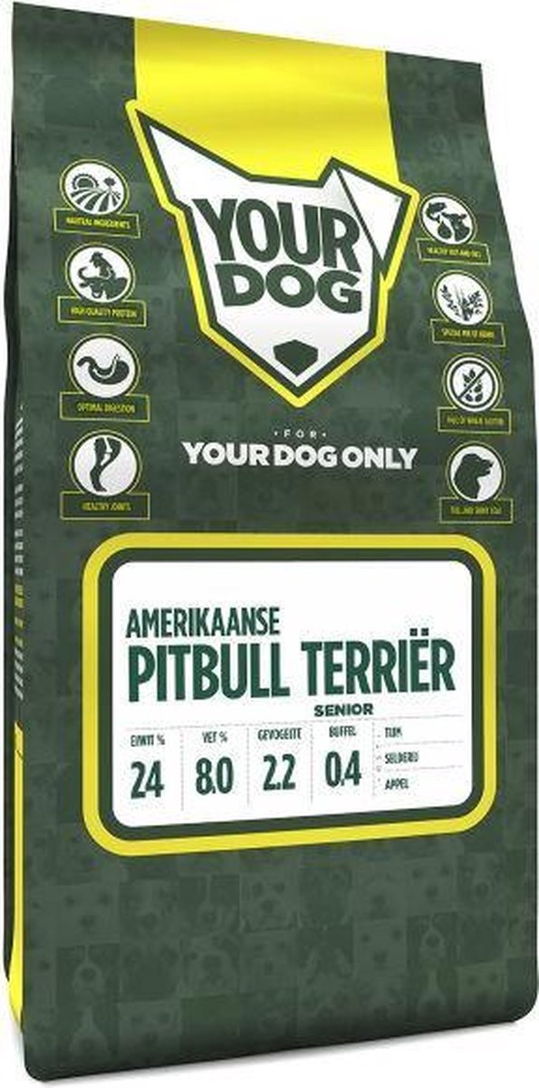 Yourdog Senior 3 kg amerikaanse pitbull terriËr hondenvoer