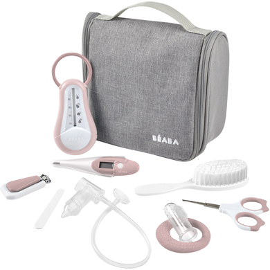 Beaba BEABA ® Hangende toilettas met 9 accessoires - antiek roze