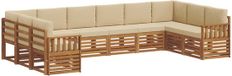 vidaXL - Hoek loungeset - 10 zitplaatsen - Natuurlijk en beige - Acacia hout